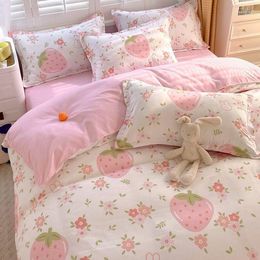 Bedding Sets Spring Autumn Pure Brushed Skincare Cotton Quilt Cover Student Dormitory 3Piece Set Home Sheet Four Piece