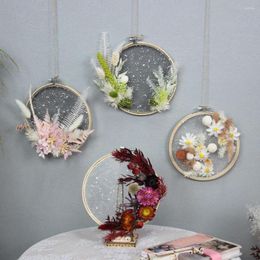 Decorative Flowers Lychee Life Dried Flower Wreath DIY Material Set Artificial Plants Home Wedding Christmas Party Decor Hanging Arrangement