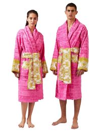 Cotton Men Women Bathrobe Sleepwear Long Robe Designer Letter Print Couples Sleeprobe Nightgown Winter Warm Unisex Pyjamas High Quality AAAA Tops