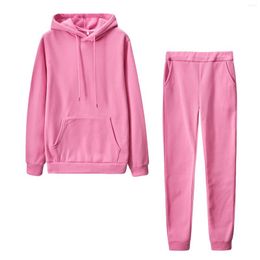 Gym Clothing Ladies' Solid Color Sweater Casual Suit Sportswear Long Sleeved Trousers Two Snow Bib Womens Suits For Weddings