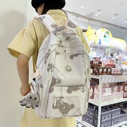 School Bags For Women 2023 Large Capacity Student Backpack Fashion Solid Laptop Bag Versatile Waterproof Shoulder