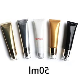 50ml Empty Airless Pump Bottle 50g Cosmetic Cream Squeeze Tube Makeup Foundation Packaging Container White Black Silver Goldgood qualti Baiu