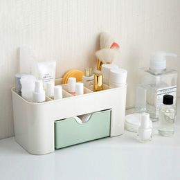 Storage Boxes Bins Acrylic Plastic Makeup Organizer Box with Drawer Cotton Swab Stick Case lipstick organizer brush holder makeup 230818