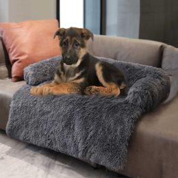 Other Pet Supplies Large Dog Sofa Bed With Soft Long Plush Zipper Removable Washable Cover Warm Pet Kennel Winter Cat Beds Deep Sleep Blanket Mats HKD230821