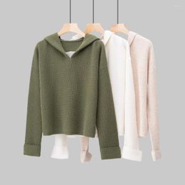 Women's Sweaters Autumn Winter Cashmere Women Sweater Long Sleeve Hooded Knitwears Fashion Solid Knit Casual Pullover