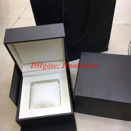 Hight Quality brownk leather Watch Box Whole Mens Womens Watches square Box With Certificate Card Gift Paper Bags198Y