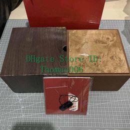 Whole New Watch brown Box New Square brown box For PP Watches Box Whit Booklet Card Tags And Papers In English Gift Boxes322V