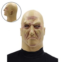 Party Masks Halloween Old Adult Latex Masks Realistic Supersoft Man Elder Full Face Mask Scary Wrinkle Face Horrible Carnival Cosplay Props 230820