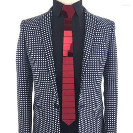 Bow Ties Fashion Slim Striped Burgundy Necktie Wedding Party Mirror Wine Hexagon Tie Plain Plaid Dark Red Classy Bling Unique