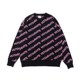 Men s Hoodies Sweatshirts VETEMENTS Coat Men Women 1 1Lettering Full Seal Knitwear 230821