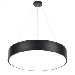 Modern Minimalism LED Pendant Lamp Round Chandeliers Black Lighting Fixtures for Office Study Room Livingroom Bedroom AC85-265V299r