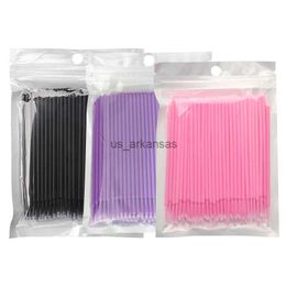 Makeup Brushes 100/200pcs Micro Brushes Cotton Swab Eyelash Extension Disposable Eye Lash Glue Cleaning Brushes microbrush eyelash HKD230821