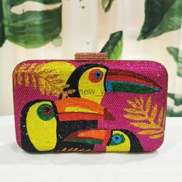 Evening Bags New Arrival XIYUAN AB Crystal Bird Clutch Purse Luxury Women's Evening Clutches Bags Fashoin Ladies Diamond Chain Handbags HKD230821