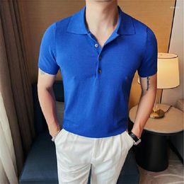 Men's Polos Viscose Nylon High-End Polo Shirts Men Short Sleeved Solid Colour Summer Fashion Quality Soft Comfortable Silky Camisas De Hombre