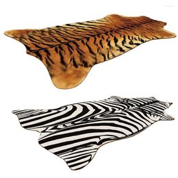 Carpets Faux Fur Simulated Animal Zebra Tiger Printed Rugs Imitation Floor Mat For Living Room Bedroom Non-Slip Home Decor