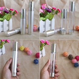 15ml 20ml 30ml Empty Airless Pump Bottles Silver Mini Portable Vacuum Cosmetic Treatment Pump Travel Bottle F2303 Dmwwm Pgwod