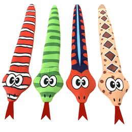 Printed Striped Snake Plush Non Stuffed Shell Pet Toys Squeaky Sound Throwing Tug of War Dog Toys