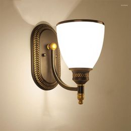 Wall Lamp American Loft Iron Glass Light For Living Room Bedroom Bedside Lighting Sconce TV Background KTV Aisle Stair Bathroom