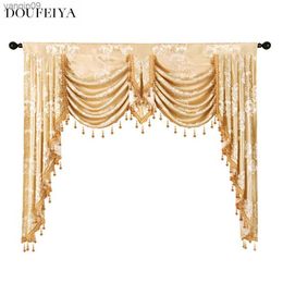 Curtain European Style Curtains for Living Room Bedroom Dining Royal Luxury Valance Pelmet Windows Swag Curtain Wedding Backdrop Stand HKD230822