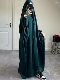 Ethnic Clothing Ramadan Eid Hooded Abaya Women Prayer Garment Muslim Hijab Jilbab Loose Dress Set Abayas Dubai Turkey Islamic Clothes Kaftan