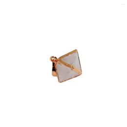 Pendant Necklaces Rose Gold Plated Faceted Rhombus Natural Crystal Quartz Point Square Tetrahedron Gem Stone Lovely