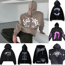 Hot style mens womens hoodies sweatshirts cardigan outwear Street skull rhinestone zipper hooded jacket S-2XL