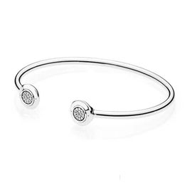 Cuff Authentic 925 Sterling Sier Bangle For Women Brand Logo Fit Pandora Charm Beads Bracelet Diy Jewelry Gift Drop Delivery Bracelet Dhjlq