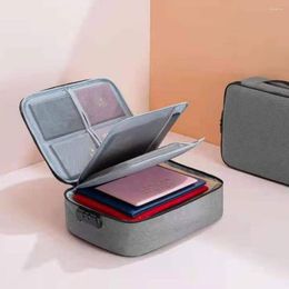 Storage Bags Document Bag Organizer File Folder Passport Holder With Lock Briefcase Essential Oil Privacy Case Travel Handbag