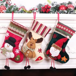 Christmas Decorations Christmas Stockings Santa Claus Candy Gift Stocking Christmas Tree Ornaments Xmas Home Decoration Q506