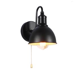 Wall Lamp Industrial Light Sconce E27 Base With Pull Chain Switch American Country Retro For Indoor Reading Fixtures