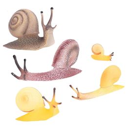 Decorative Objects Figurines 5 Pcs Simulation Snail Toy Small Decoration Miniature Statue Plastic Ornament Child Realistic 230818