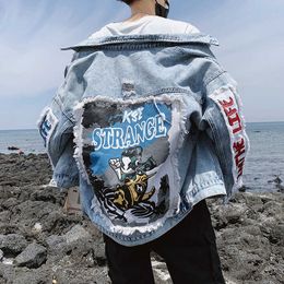 Men's Jackets Spring And Autumn 2020 Fashion Casual dents Denim Jacket Men's Teenagers Brand Korean Printed dent Popular Jacket Men Coat J230821