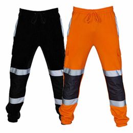 Men's Jeans Men's Safety Sweat Pants Hi Viz Vis Work Fleece Bottoms Jogging Trousers JoggersMen's180j