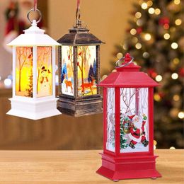Decorative Objects Figurines Portable LED Christmas Lantern Vintage Home Decor Hanging for Yard Garden Decorations Candle Light 230818