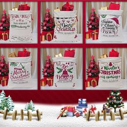 Christmas Gift Bags New Year Christmas Kids Candy Bag Large Canvas Bag Santa Sack Drawstring Bag Reindeers Santa Claus Sack Bags In stock