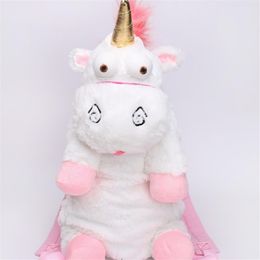 New children's plush bag lovely plush bag unicorn backpack cartoon animal shoulder bag winter274a