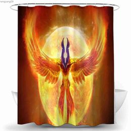 Shower Curtains Angel Wing Shower Curtain Set Polyester Fabric Machine Washable Background Wall Curtains for Bathroom Home Decor Bath Curtain R230821