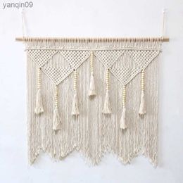 Curtain Macrame Doorway Curtains Macrame Wall Hanging Window Curtain Panel Closet Room Divider Boho Wedding Decor Wedding Backdrop Decor HKD230821