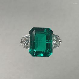 Loose Gemstones Ruif Hydrothermal Lab Grown Emerald With Moissanite Gemstone Set For Luxury Jewellery Ring Making