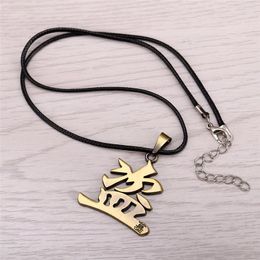 Chains High Quality Anime Rob A Tomb Notes Logo Bronze Plated Pendant Necklace Collar Jewellery 2023 Drop-