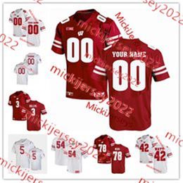 C.J. William Nick Evers Wisconsin Badgers Football Jersey Custom Stitched Youth Youth 20 Braedyn Moore 18 Braedyn Locke 16 Amare Snowden Wisconsin Jerseys