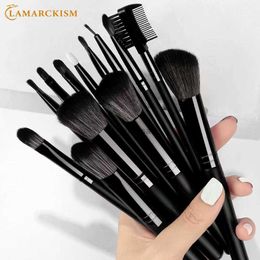 Makeup Brushes 13 Pcs Black Makeup Brushes Set Super Soft Blush Brush Eyeshadow Foundation Concealer Eyelashes Beauty Makeup Brush Cosmetic HKD230821