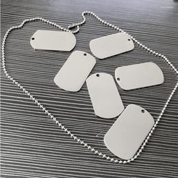 Dog Tag 60CM Stainless Steel BallChains Id Name Tags Pendant Military In Stocks 50pcs/Lot