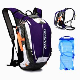 Bags 18L Waterproof Running Backpack with 2L Water Bag Men's Women MTB Bike Breathable Sports Bag Hydration Cycling Bags Backpack