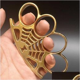 Lifesaving Spider Equipment Bracelet Four Fingered Tiger Finger Buckle Ring Festival Copper Martial Arts Practice Fist 7Mzl Drop Deliv Dh6Ef