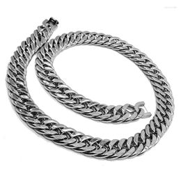 Pendant Necklaces AMUMIU Stainless Steel Men Fashion Jewelry High Quality Pulseira Masculina Byzantine Chain Link Necklace For Women HZN205