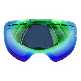 Ski Goggles LOCLE UV400 Anti fog Skiing Lenses Glasses Weak Light Cloudy Brightening Lens For S 3100 GOG 201 HB3 L900 Only Lens 230821