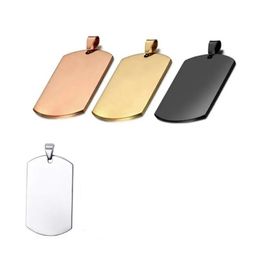 28x50mm Stainless Steel Dog Tag Military Army ID Stainless-Steel Name Blank Dogs Tags Pendant Rectangle Jewellery