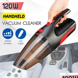 Car Vacuum Cleaner Portable Handheld Cordless/Car Plug 120W 12V 5000Pa Super Suction Wet/Dry Vaccum For Home Drop Delivery Mobiles M Dhivg