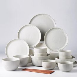 Plates ANTOWALL European Dinnerware Set Household Light Luxury Ceramic Tableware Creative Bowl Plate Housewarming Home Gift